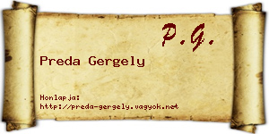 Preda Gergely névjegykártya